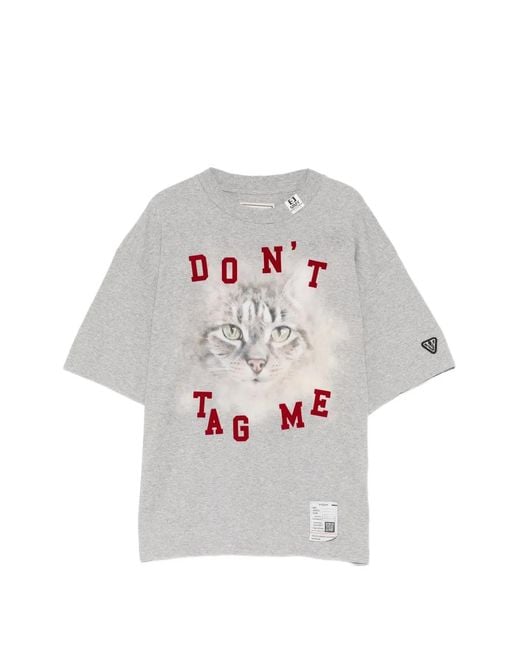Maison Mihara Yasuhiro Gray Cat-Print T-Shirt