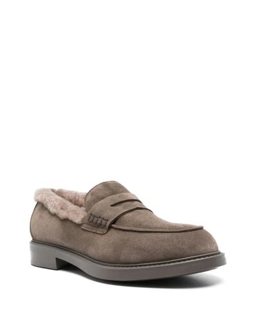 Doucal's Brown Suede Loafers