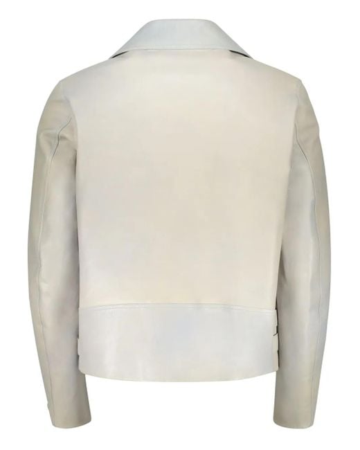 Jil Sander White Eldorado Leather Jacket for men