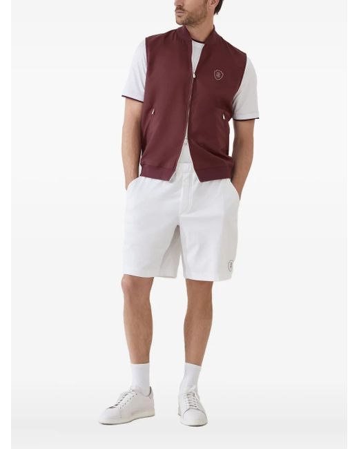 Brunello Cucinelli Spencer Met Rits En Logo in het Red voor heren