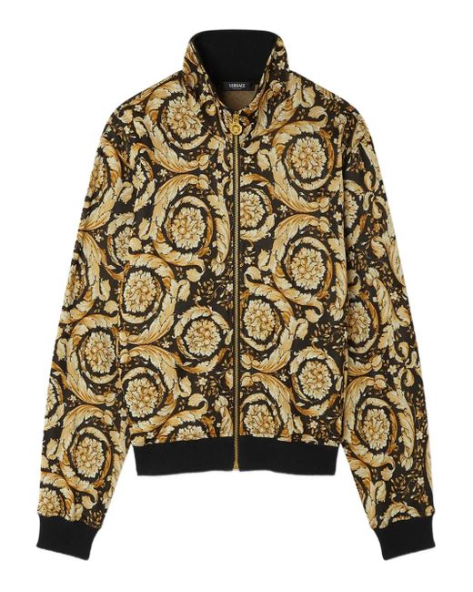 Versace Black Barocco Jacquard Sweatshirt for men