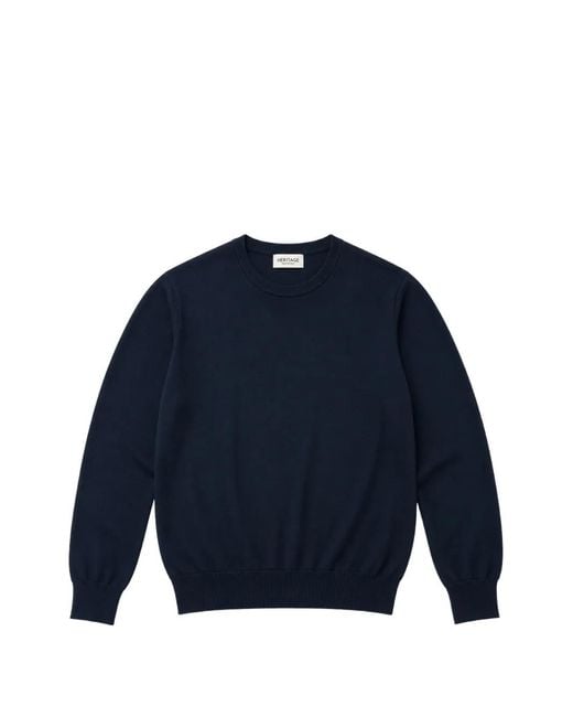 Heritage Blue Ribbed-Trim Sweater for men