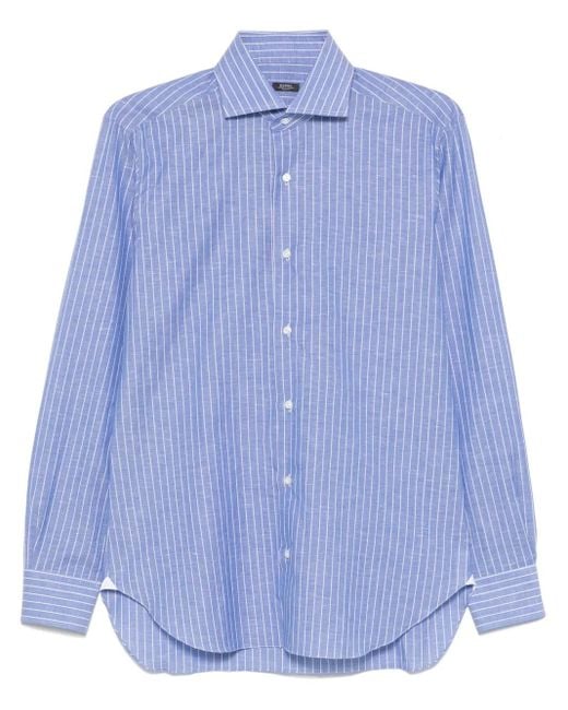 Barba Napoli Blue Striped Shirt for men