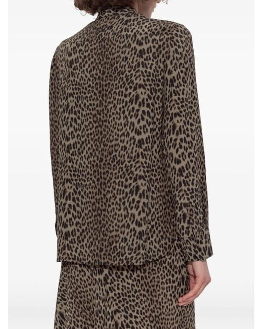 Zadig & Voltaire Brown Leopard-print tie-neck blouse
