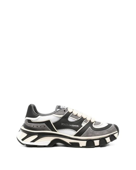 Dolce & Gabbana White Logo-Print Chunky-Sole Sneakers for men
