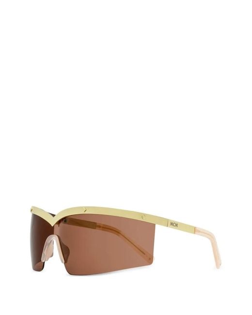MCM Pink Stud-Embellished Shield Sunglasses