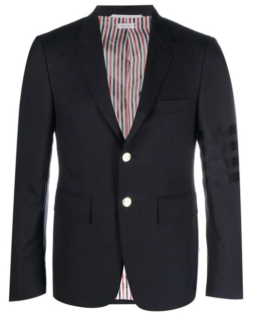 Thom Browne Blue Sleek Tailored Suit Jacket With Notch Lapel And Metallic Buttons for men