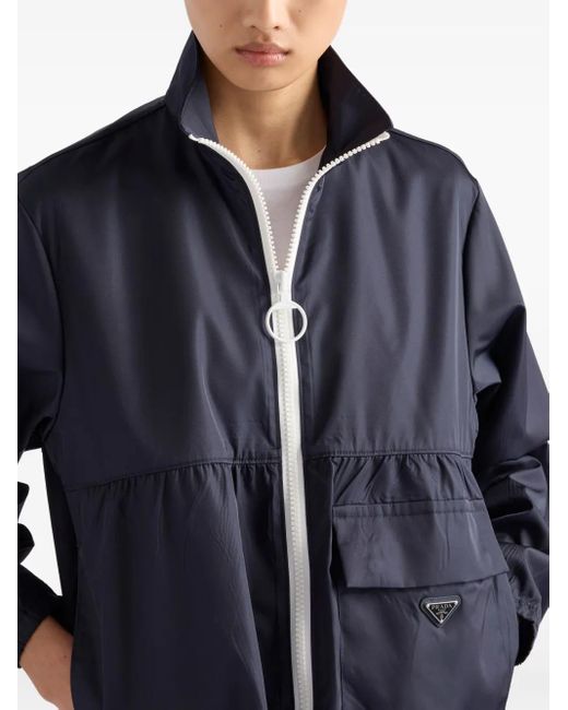 【関税&送料込】Prada Dark Blue Re-Nylon Bomber Jacket Prada Re-Nylon Bomber Jacket in Blue | Lyst