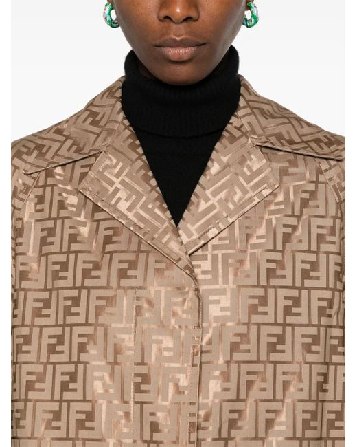 Fendi Natural Ff-Printed Coat
