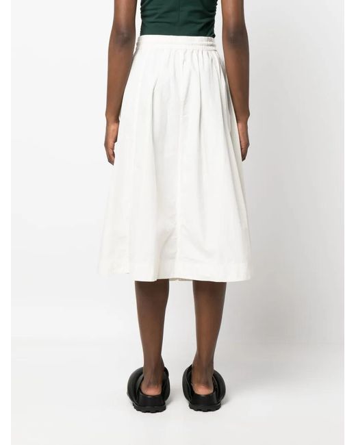 Iceberg White Drawstring-Waistband Pleated Skirt
