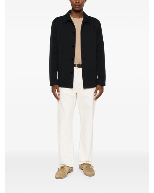 Profuomo Black Button-Up Shirt Jacket for men