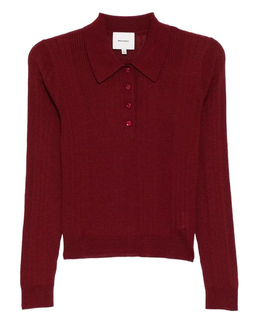 Reformation Red Hermia Top