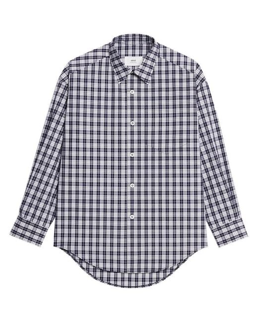 AMI Blue Plaid-Pint Long-Sleeve Shirt