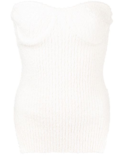 Helmut Lang Strapless Bustier Top White