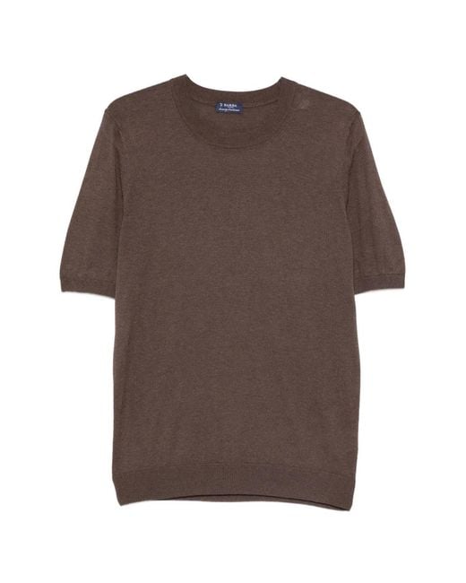 Barba Napoli Brown Short-Sleeve Crew-Neck T-Shirt for men