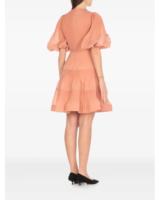 Abito Corto Con Maniche A Palloncino di Zimmermann in Orange