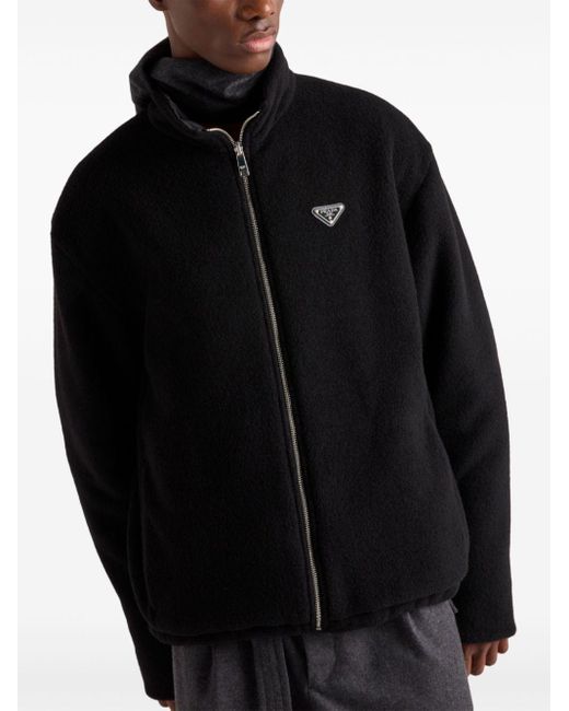Prada Reversible Renylon-Fleece Cashmere Jacket in Black for Men 