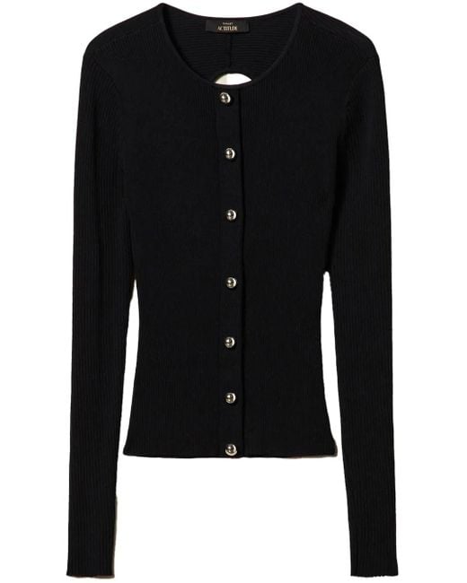 Twinset Black Ribbed Cardigan
