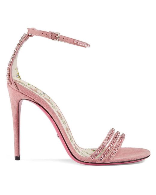 Gucci Pink Crystal Embellished Sandals