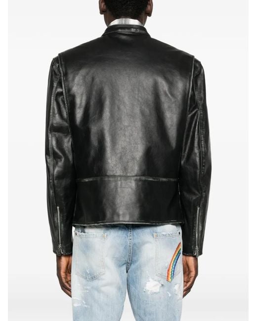 DSquared² Black Solid Mandarin Collar Jacket for men