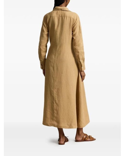 Polo Ralph Lauren Natural Belted Florence Midi Shirt Dress