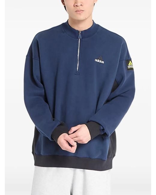 Adidas Blue Half-Zip Sweatshirt for men