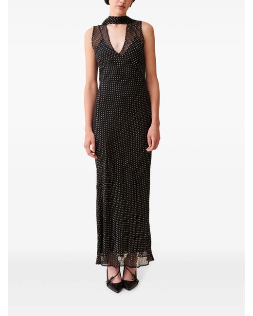 Claudie Pierlot Sheer Polka-Dot Dress in Black | Lyst Claudie Pierlot Sheer Polka-Dot Dress in Black | Lyst