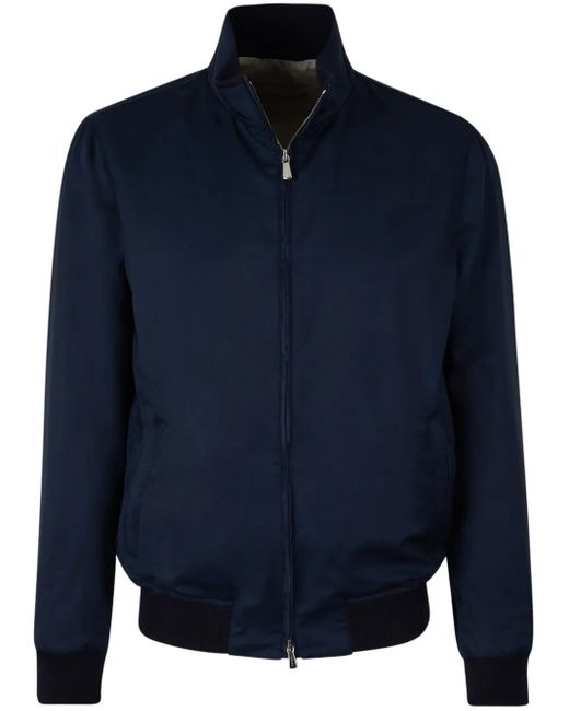 Mandelli Blue Wool Bomber Jacket for men