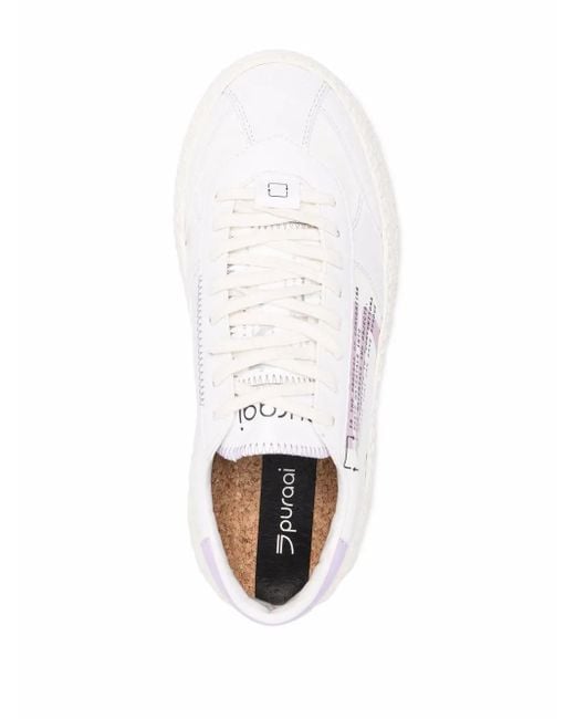 PURAAI White Slogan-Print Low Top Sneakers