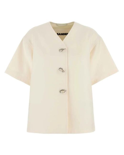 Jil Sander Natural Jacke Aus Baumwolle