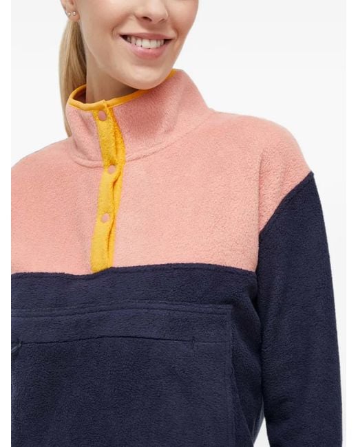 Viking Blue Pull En Polaire À Design Colour Block