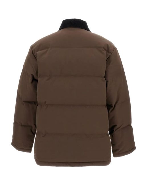 Carhartt Brown Rayler Flap-Pocket Logo Puffer Jacket for men