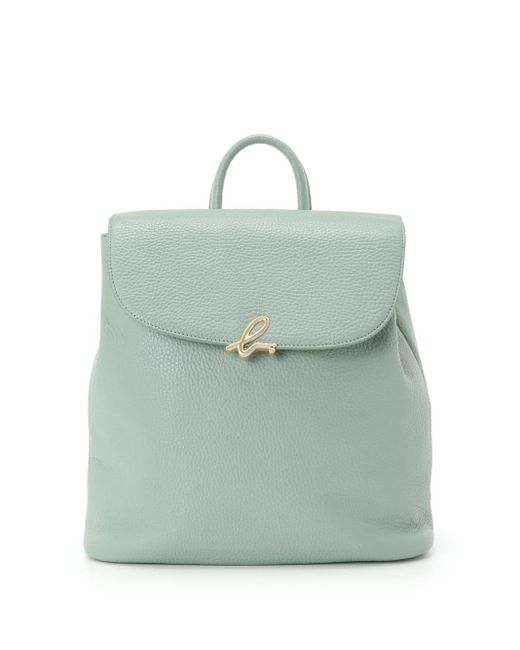Agnes B. Green Logo-plaque Leather Backpack