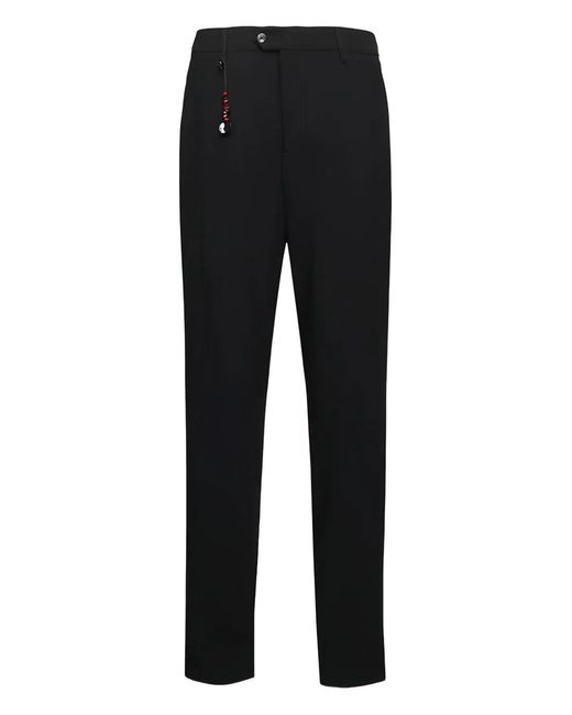 Marco Pescarolo Black Button-Detail Trousers for men