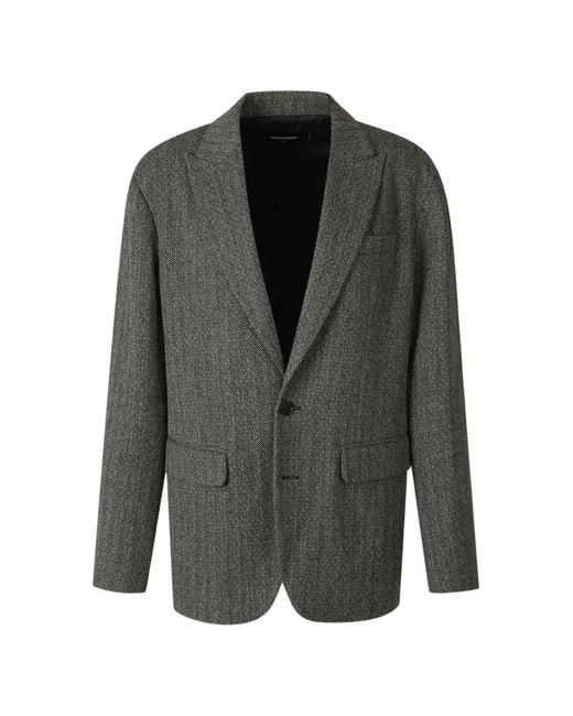 DSquared² Black Herringbone-Pattern Blazer for men
