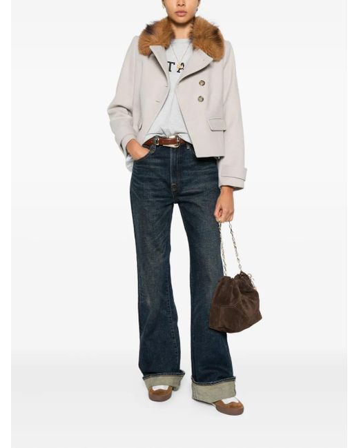 Ba&sh White Terry Button-Fastening Coat