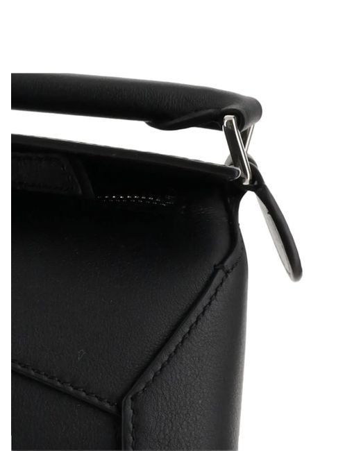 Loewe Black Mini Puzzle Edge Top-Handle Calfskin Bag