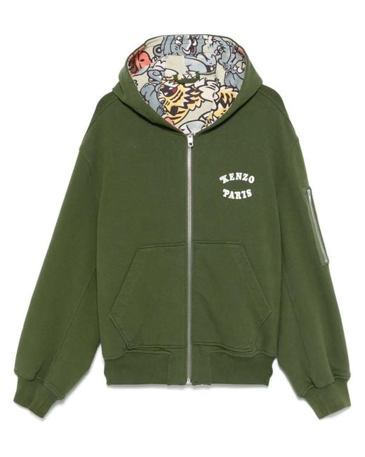 KENZO Green Verdy Reversible Hoodie for men