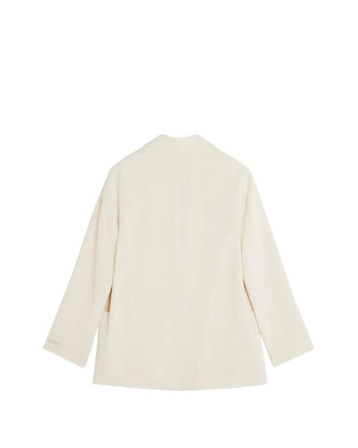Maison Kitsuné White Notched-Lapel Patch-Pocket Jacket