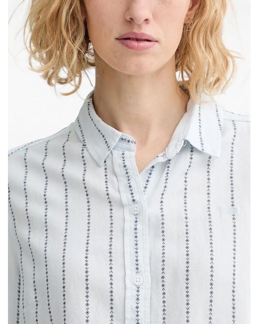 Levi's White Collared Patterned Shirt