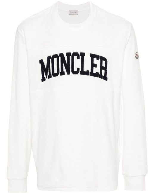 Moncler Sweatshirt mit Logo-Stickerei in White für Herren