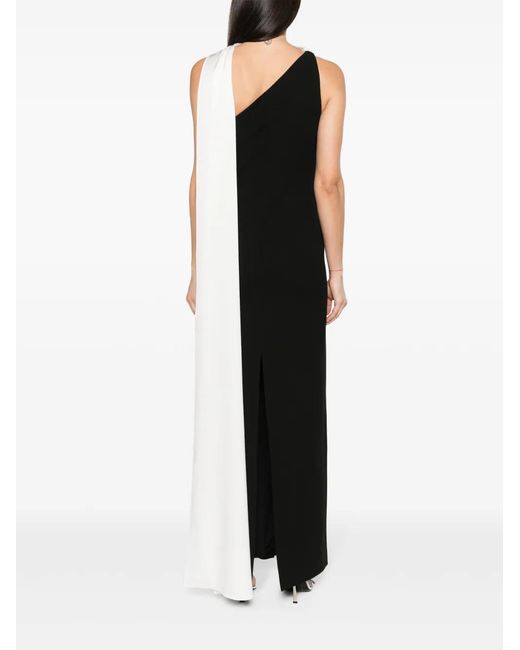 Roland Mouret Black Asymmetric Cady Gown
