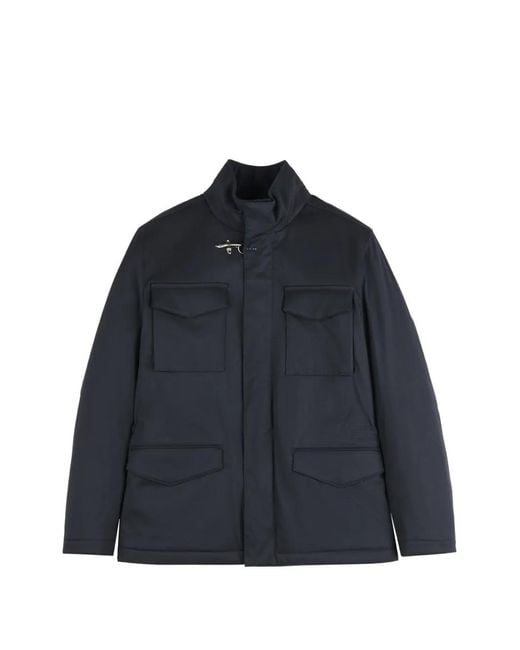 Fay Blue Hook-Fastening Field Jacket for men