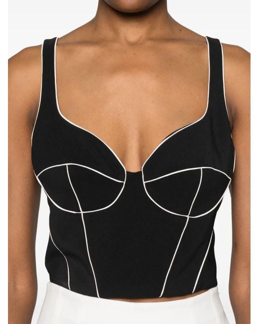 Top estilo corsé en contraste Elisabetta Franchi de color Black