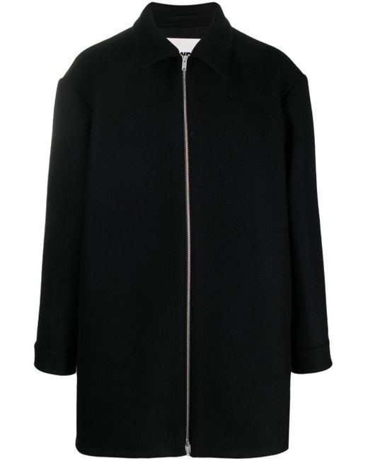 Abrigo con cremallera Jil Sander de hombre de color Black