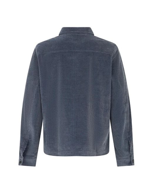 Fedeli Blue Patch-Pocket Shirt Jacket for men
