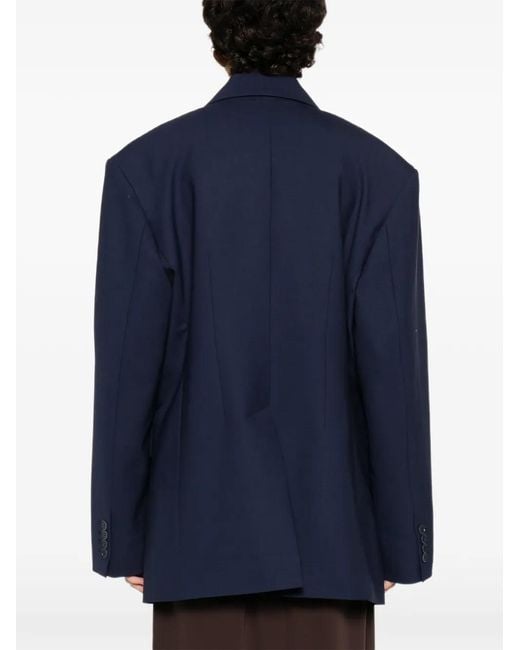 P.A.R.O.S.H. Blue Double-Breasted Fitted Jacket