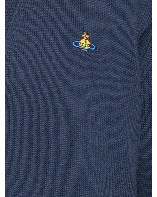 Vivienne Westwood Blue Orb-Embellished Cardigan for men