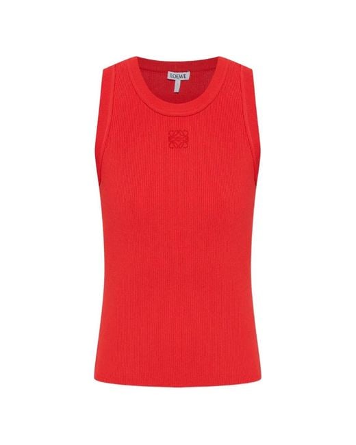 Loewe Logo-Embroidered Ribbed-Knit Top
