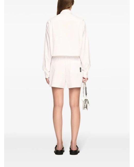 Off-White c/o Virgil Abloh White Thigh-Length Shorts With Elasticated Waistband And Minimalist Design